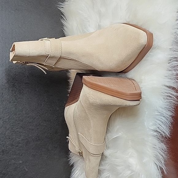 ANTONIO MELANI Ankle Boots Bootie Leather Suede Block Heel Shoes Size 11 - Picture 8 of 10